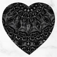 Charcoal Mandala Jigsaw Puzzle (heart) by MRNStudios