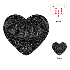 Charcoal Mandala Playing Cards Single Design (heart) by MRNStudios