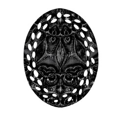 Charcoal Mandala Oval Filigree Ornament (two Sides) by MRNStudios