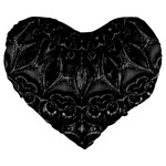 Charcoal Mandala Large 19  Premium Heart Shape Cushions Front