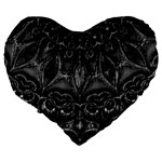 Charcoal Mandala Large 19  Premium Heart Shape Cushions Back