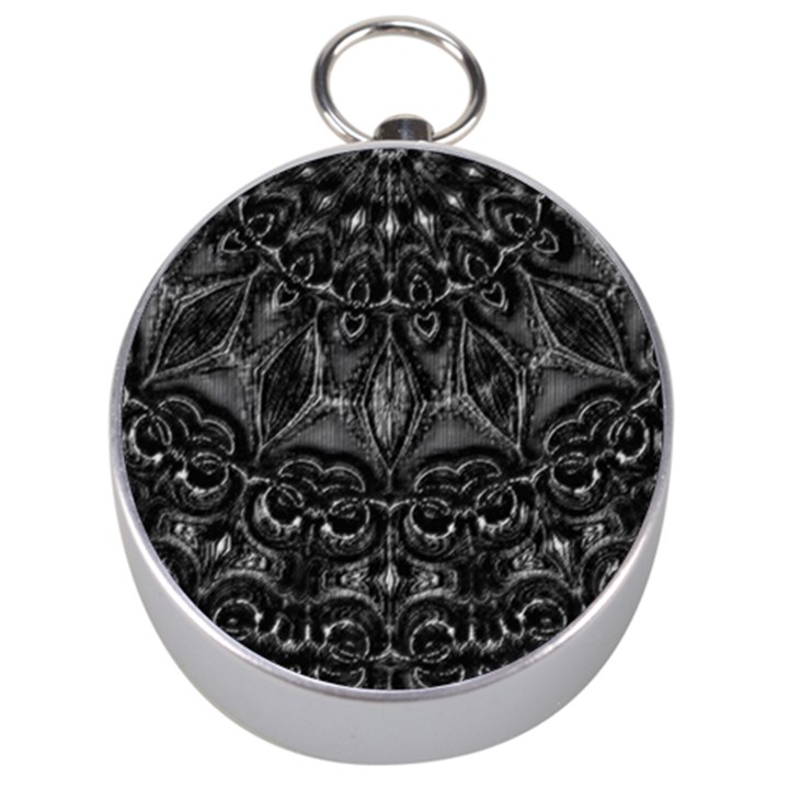 Charcoal Mandala Silver Compasses