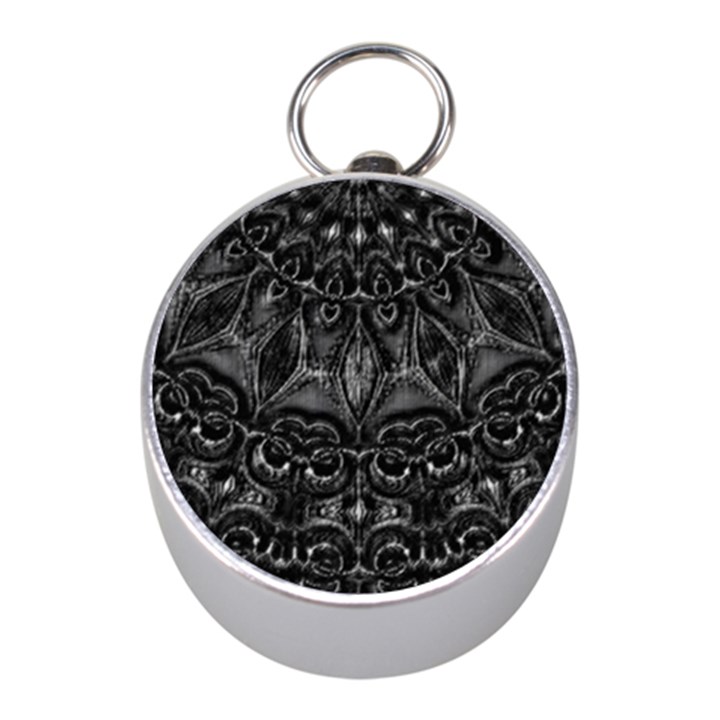 Charcoal Mandala Mini Silver Compasses