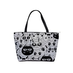 Black Outline Cat Heads Classic Shoulder Handbag by crcustomgifts