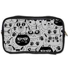 Black Outline Cat Heads Toiletries Bag (two Sides) by crcustomgifts