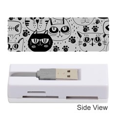 Black Outline Cat Heads Memory Card Reader (stick) by crcustomgifts