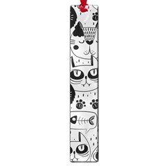 Black Outline Cat Heads Large Book Marks by crcustomgifts