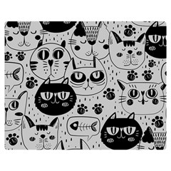 Black Outline Cat Heads Double Sided Flano Blanket (medium)  by crcustomgifts