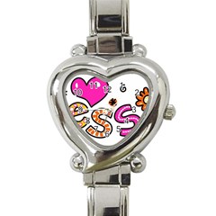 Floral-1814372 Blessed-cartoon-text-clipart-hand-drawn-colored-whimsical-special-occasion-reads-43718964 Heart Italian Charm Watch