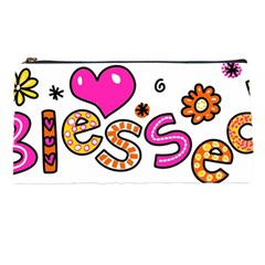 Floral-1814372 Blessed-cartoon-text-clipart-hand-drawn-colored-whimsical-special-occasion-reads-43718964 Pencil Case