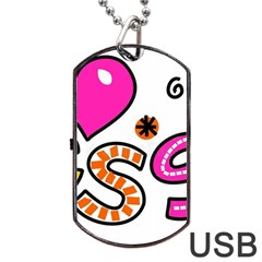 Floral-1814372 Blessed-cartoon-text-clipart-hand-drawn-colored-whimsical-special-occasion-reads-43718964 Dog Tag Usb Flash (two Sides)