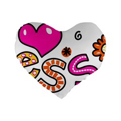 Floral-1814372 Blessed-cartoon-text-clipart-hand-drawn-colored-whimsical-special-occasion-reads-43718964 Standard 16  Premium Heart Shape Cushions