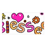 Floral-1814372 Blessed-cartoon-text-clipart-hand-drawn-colored-whimsical-special-occasion-reads-43718964 Satin Shawl Front