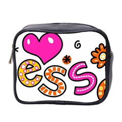 Floral-1814372 Blessed-cartoon-text-clipart-hand-drawn-colored-whimsical-special-occasion-reads-43718964 Mini Toiletries Bag (two Sides)