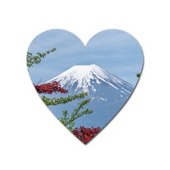 Mountain-mount-landscape-japanese Heart Magnet by Sudhe