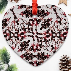 Texture Mosaic Abstract Design Ornament (heart) by dflcprintsclothing