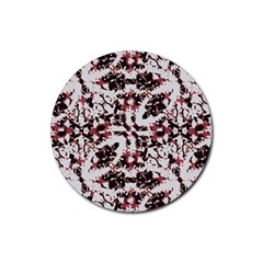 Texture Mosaic Abstract Design Rubber Round Coaster (4 Pack) by dflcprintsclothing