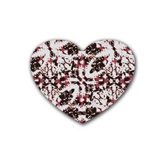 Texture Mosaic Abstract Design Rubber Heart Coaster (4 Pack)