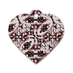 Texture Mosaic Abstract Design Dog Tag Heart (two Sides)