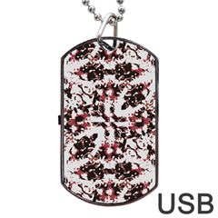 Texture Mosaic Abstract Design Dog Tag Usb Flash (two Sides)