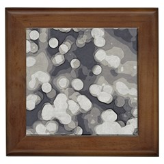 Gray circles of light Framed Tile