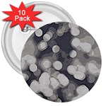 Gray circles of light 3  Buttons (10 pack)  Front