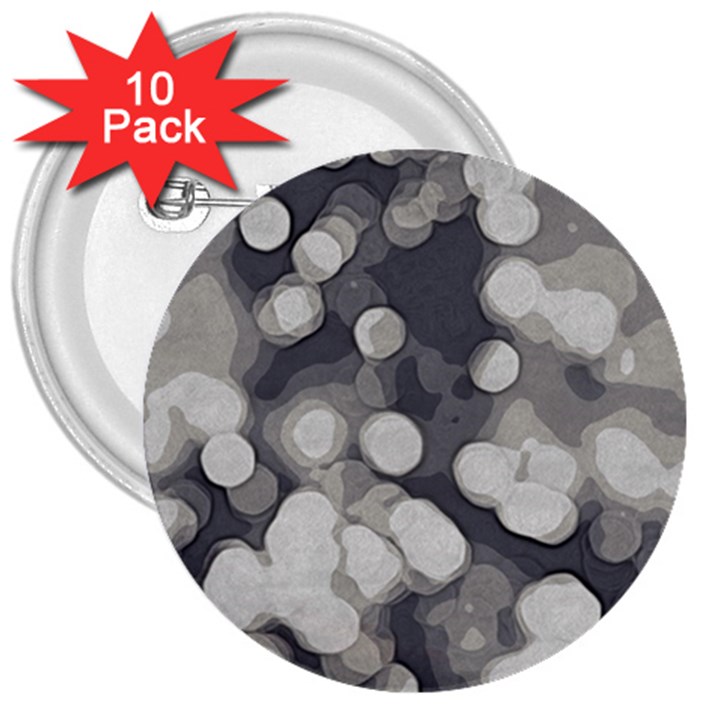 Gray circles of light 3  Buttons (10 pack) 