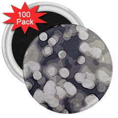 Gray Circles Of Light 3  Magnets (100 Pack) by DimitriosArt