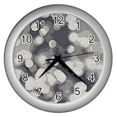 Gray circles of light Wall Clock (Silver)