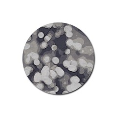 Gray circles of light Rubber Round Coaster (4 pack)