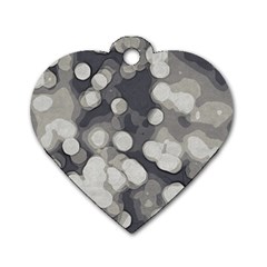 Gray circles of light Dog Tag Heart (One Side)