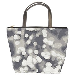 Gray circles of light Bucket Bag