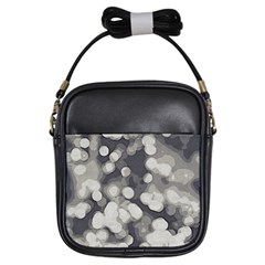 Gray circles of light Girls Sling Bag