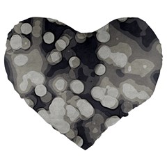 Gray circles of light Large 19  Premium Heart Shape Cushions