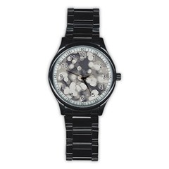 Gray circles of light Stainless Steel Round Watch