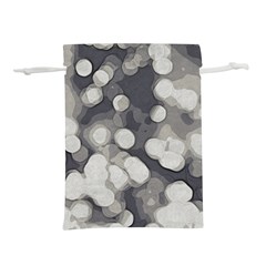 Gray circles of light Lightweight Drawstring Pouch (L)