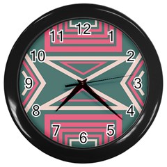 Abstract Pattern Geometric Backgrounds   Wall Clock (black) by Eskimos