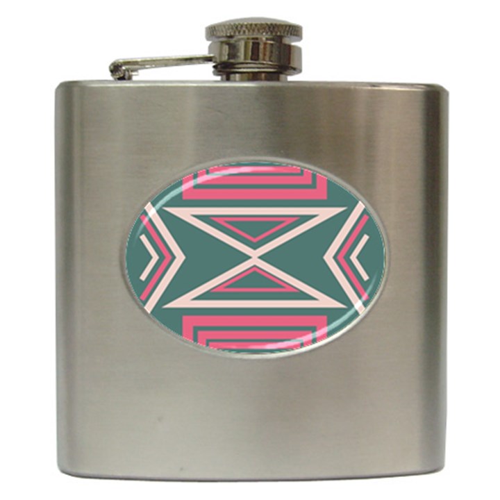 Abstract pattern geometric backgrounds   Hip Flask (6 oz)