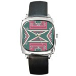 Abstract pattern geometric backgrounds   Square Metal Watch Front