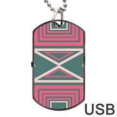 Abstract Pattern Geometric Backgrounds   Dog Tag Usb Flash (one Side) by Eskimos