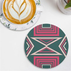 Abstract Pattern Geometric Backgrounds   Uv Print Round Tile Coaster by Eskimos