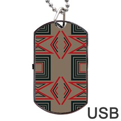 Abstract Pattern Geometric Backgrounds   Dog Tag Usb Flash (two Sides) by Eskimos