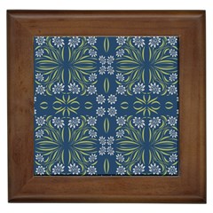 Folk Flowers Print Floral Pattern Ethnic Art Framed Tile by Eskimos