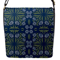 Folk Flowers Print Floral Pattern Ethnic Art Flap Closure Messenger Bag (s) by Eskimos