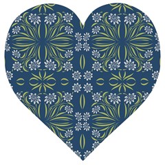 Folk Flowers Print Floral Pattern Ethnic Art Wooden Puzzle Heart by Eskimos