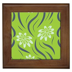 Folk Flowers Print Floral Pattern Ethnic Art Framed Tile by Eskimos