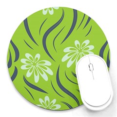 Folk flowers print Floral pattern Ethnic art Round Mousepads