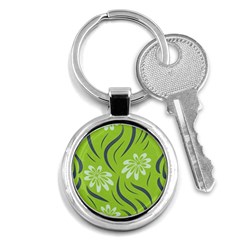 Folk flowers print Floral pattern Ethnic art Key Chain (Round)