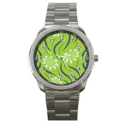 Folk flowers print Floral pattern Ethnic art Sport Metal Watch