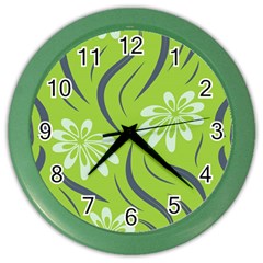 Folk flowers print Floral pattern Ethnic art Color Wall Clock